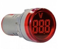 Модуль вольтметра круглый AC50-500V красный